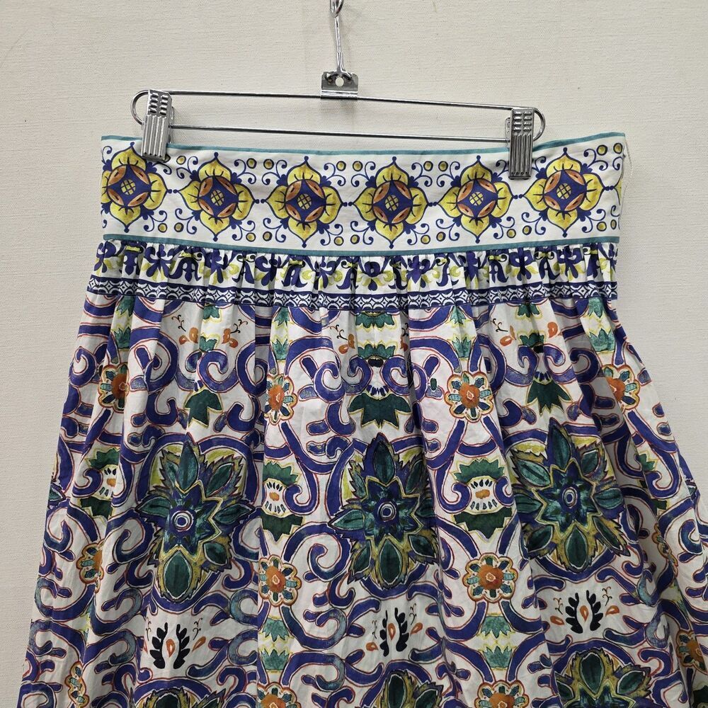 Antonio Melani Tegan Blue Yellow Mosaic Promenade Maxi Skirt Size 8 - Picture 4 of 7